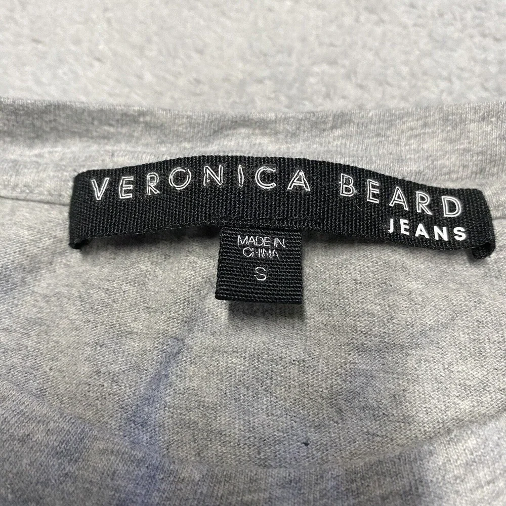 Veronica Beard Dress Small Grey Brompton Stretch Side Ruching Asymmetrical Midi‎